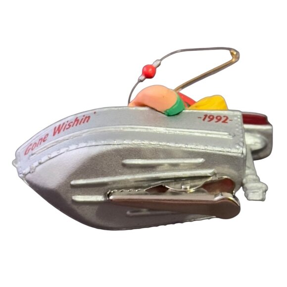 Hallmark 1992 Keepsake Ornament Santa Gone Wishin Fishing Boat Clip-On - Picture 6 of 6